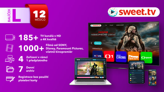 Sweet.tv – Balíček L na 12 měsíců