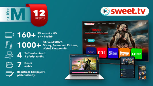 Sweet.tv – Balíček M na 12 měsíců