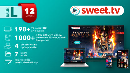 Sweet.tv – Balíček L na 12 měsíců