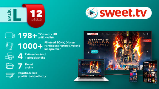 Sweet.tv – Balíček L na 12 měsíců