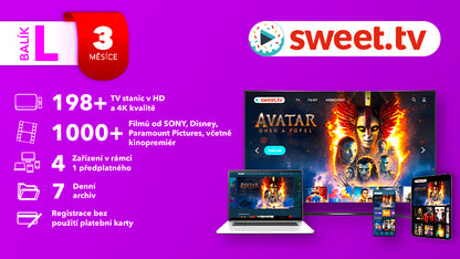 Sweet.tv Balíček L na 3 měsíce